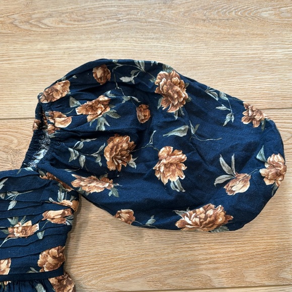 A&F Emerson Linen-Blend Puff Sleeve Mini Dress Sz XXS NWT - Picture 7 of 8